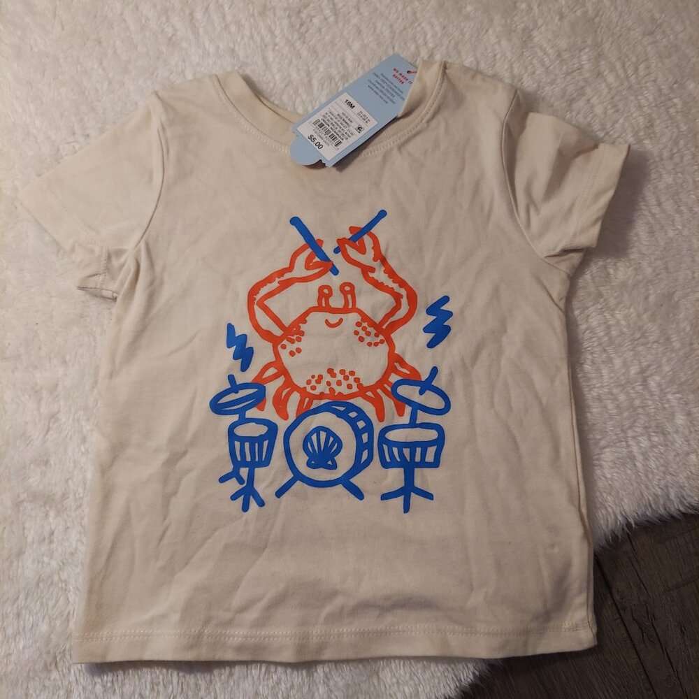 NWT Cat & Jack "Crab Drummer" Outfit Set - Size 18M - Picture 4 of 10